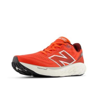Imagem de New Balance Fresh Foam X 880 V14 Tênis de corrida masculino, Neo Flame/vermelho mercúrio/sal marinho, 43
