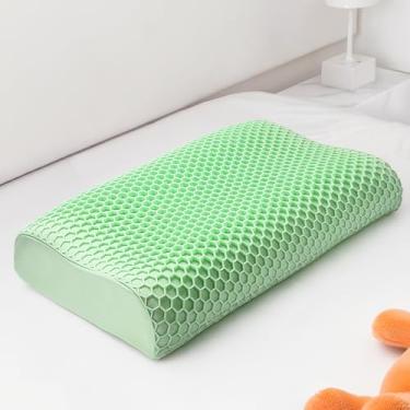 Imagem de Momo Lifestyle Travesseiro Cervical com Espuma de Memória NASA e Fronha de TPE Nuvana, Respirável, Ergonômico para Alívio de Dores na Coluna e no Pescoço (35 x 60 cm, Aquamarine) (1)