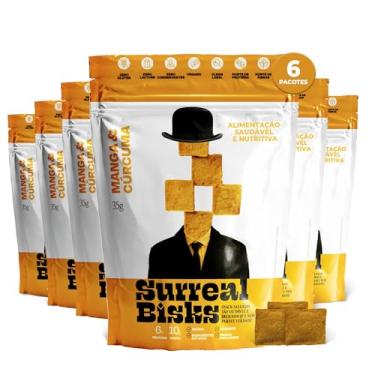Imagem de Kit 6 Snacks Saudáveis - 6x Pacotes Snacks Manga e Cúrcuma - Salgadinho Vegano, Lanche Sem Glúten e Sem Lactose - Biscoito Fit a Base de Plantas - 6x35g