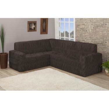 Imagem de Capa De Sofa Canto De 6 Lugares Elasticada Malha Gel - Moro Confecções