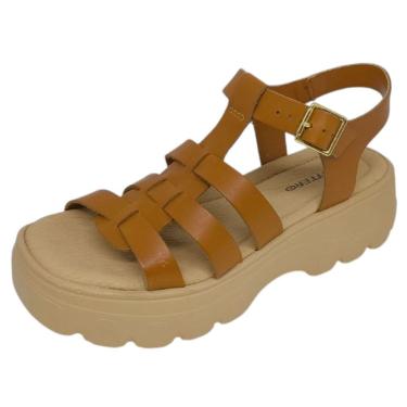 Imagem de Sandália Feminina Tratorada Anabela Couro Pescadora Bottero