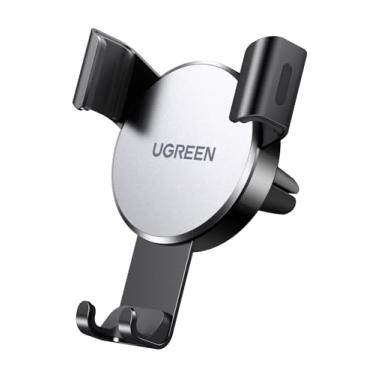 Imagem de UGREEN Suporte de celular para saída de ar do carro compatível com iPhone 13 12 11 Pro Max SE XR XS X 8 7 Plus Samsung Galaxy S20 S10 S9 S8 Google Pixel 4 3 XL LG G8 Smartphone (cinza)