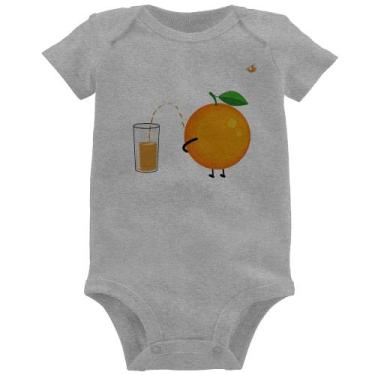 Imagem de Body Bebê Peeing Orange - Foca na Moda, Cinza, P