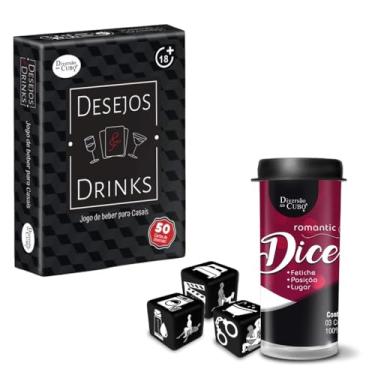 Imagem de Kit Jogo Erótico Desejos e Drinks Jogo de Cartas + Dados Sexy Romantic Dice Copo Shot - Sex Shop