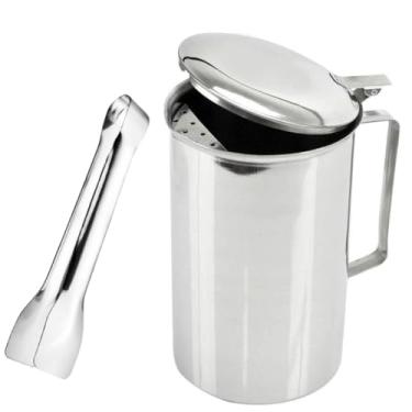 Imagem de Kit Jarra Inox 2L Com Aparador de Gelo Espuma Ideal Para Água Caldo de Cana Suco Buffet Festas Jantar + Pegador de Gelo Prático Pinça Inox