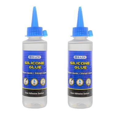 Imagem de BAZIC Products cola de silicone bazic 3,38 onças. (100 ml), resistente a rachaduras à prova d'água, reparo rápido para cozinha de plástico com janela de vidro, pacote com 2