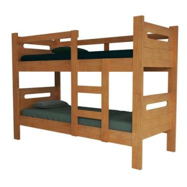 Imagem de Beliche Amanda Solteiro c/ Cercado e Escada Cor Cerejeira - Lucky Stor