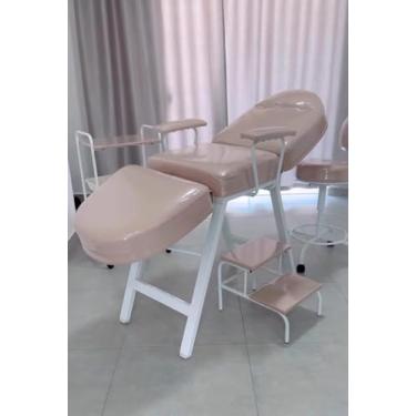Imagem de Kit Estética Maca Plastificada 4 Peças - Maca/Mocho/Escadinha/Carrinho Auxiliar