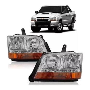 Imagem de Par Farol S10 Pit Bull Blazer 2001 2002 2003 2004 2005 2006 2007 2008 2009 2010 2011 (PISCA AMBAR)