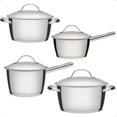 Imagem de Jogo Panela Indução Inox Fundo Triplo Allegra Tramontina, Inox