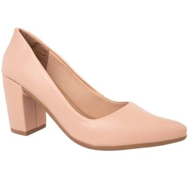 Imagem de Sapato Scarpin Feminino Salto Alto Bloco Grosso Social Casual Via Ange