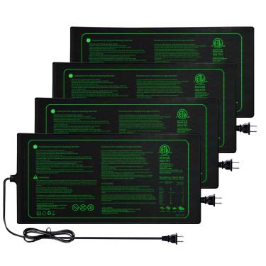 Imagem de Novo tapete térmico de mudas 4PK com listado ETL, almofada de aquecimento hidropônica quente para início de sementes, jardinagem interna, fabricação de cerveja e estufas, tapete térmico de plantas