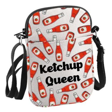 Imagem de Presente ketchup de tomate ketchup queen bolsa transversal ketchup amante presente condimentos presente, Ketchup Q Cb