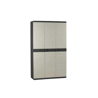 Imagem de Armário Multiuso Plástico Titanium 03 Portas Bege Preto Plastiken
