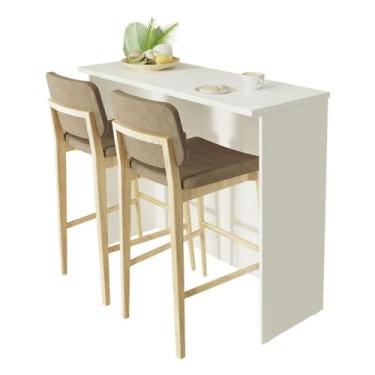 Imagem de Bancada Ilha para Cozinha 120 cm Branco Madesa