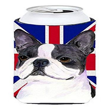 Imagem de Boston Terrier with English Union Jack British Flag Tall Boy Beverage Insulator Hugger SS4958TBC