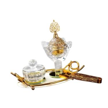 Imagem de Generic Titular do queimador de incenso árabe, Ramadã Decoração Gift Desfifuser Incense Incense Burner para sala de jantar de spa de spa houseing, Bandeja Branca