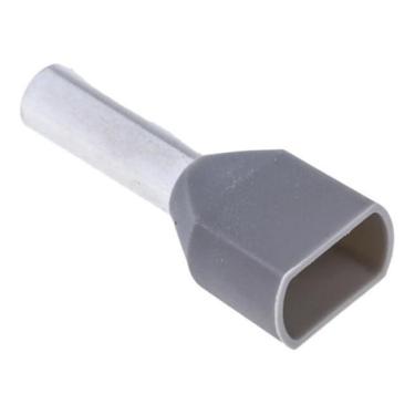 Imagem de Kit 1000Pçs Terminal Elétrico Ilhós Tubular Duplo 4Mm Cinza