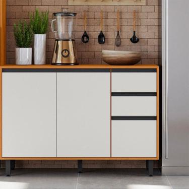 Imagem de Balcão 120cm Flex Com Tampo 03 Portas Ravena Poliman Móveis