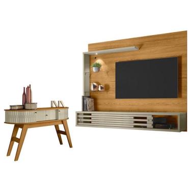 Imagem de Estante Home Theater Suspenso Frizz Select Com Aparador Estoril Cumaru Opala