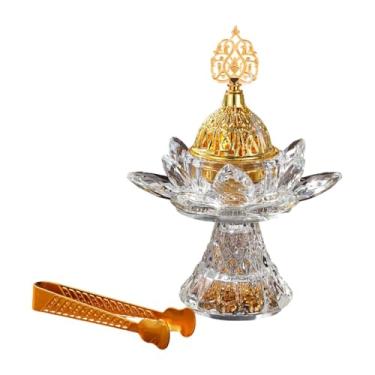 Imagem de Kuntesetty Queimador de incenso de vidro, lótus incenso portador de cone árabe queimador de incenso para meditação