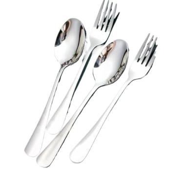 Imagem de Conjunto de 24 colheres e garfos Talheres em aço inoxidável Talheres para buffet de restaurante e bar de sopas