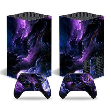 Imagem de Adesivo Skin para Xbox Series X Digital Edition, capa de decalque de vinil para console e controle (nuvens roxas)