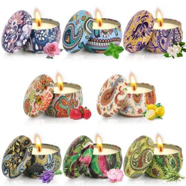 Imagem de Kit 2 Super Velas Aromaticas Perfumadas Na Lata Vintage Cera