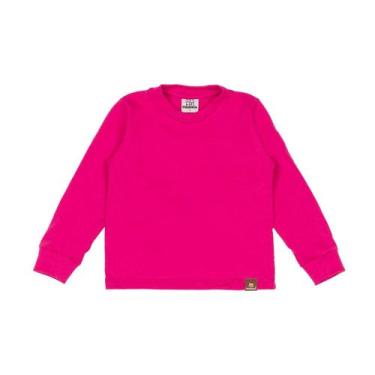 Imagem de Blusa Manga Longa Infantil Básica M/M Penteada 100% Algodão - Fofotinh