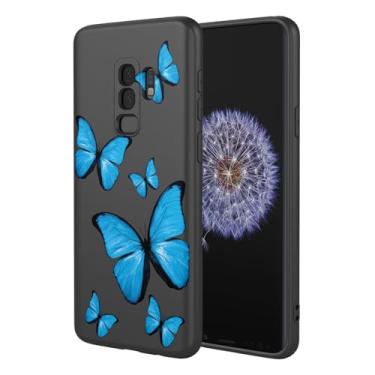 Imagem de KOARWVC Capa de celular para Galaxy S9 Plus, SM-G965U Samsung S9 Plus, design de padrão de borboleta, fina, protetora, macia, amortecedora, capa de telefone para Samsung Galaxy S9 + borboleta preta