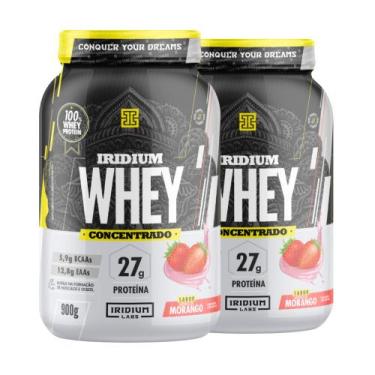 Imagem de Kit 2x Iridium Whey Protein Concentrado - 900g - Iridium Labs, Morango