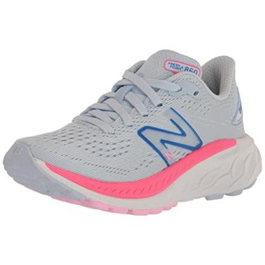 Imagem de New Balance Tênis de corrida infantil Fresh Foam X 860 V13 com cadarço, Pó lunar/rosa neon, 18