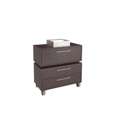 Imagem de Gabinete Suspenso 80cm Alice Grafite com Balcão Cuba Branca 2 Gavetas Com 1 Basculante Para Banheiro