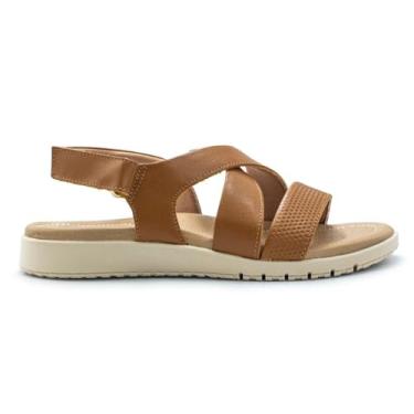 Imagem de Sandália Usaflex Feminina Em Couro Textura Fecho-flex Tan Al3702003 39
