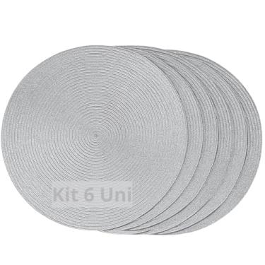 Imagem de Conjunto De Jogo Americano 4/6/8/12pçs lugares Mesa Posta Jantar Café Redondo Vazado Decorado (6, Prateado)