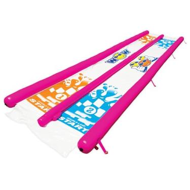 Imagem de Wow Sports Deslizamento e deslizamento, super slide de pista dupla para corrida, escorregador de água inflável com aspersores