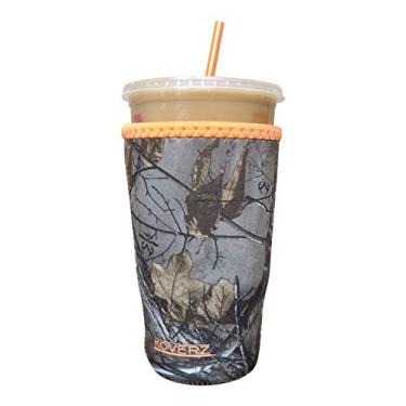 Imagem de Koverz Manga de Java para café gelado de neoprene – Manga isolante para bebidas frias, porta-copos de neoprene – Compatível com Starbucks e McDonald's Coffee – Camuflagem grande Realtree