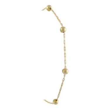Imagem de Pulseira Fem. Bolinhas 18 Cm 3.0 Ouro 18k 750. Legítimo! - JOIE JOIAS 