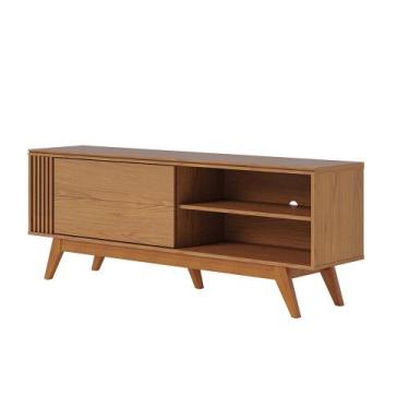 Imagem de Rack para Sala Bancada de TV 60'' 1 Porta Ripado Tarsila C04 - D'Rossi