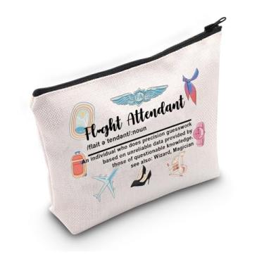 Imagem de PWHAOO Presente de agradecimento de comissário de bordo definição de comissária de bordo bolsa de cosméticos aeromoça presente de tripulação de bordo presente de formatura para comissária de bordo,