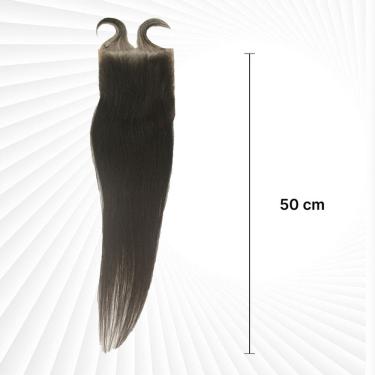 Imagem de Aplique Frontal Lace Topo 4x4 – Cabelo Humano Liso 50cm | Castanho Escuro