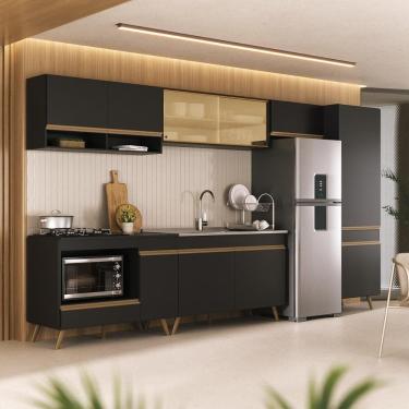 Imagem de Cozinha Modulada Completa Compacta 6 Pçs com Balcão para Cooktop Veneza Multimóveis MP2276