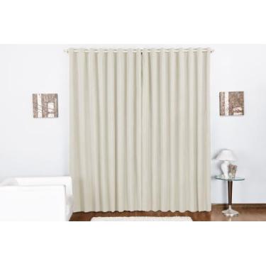 Imagem de Cortina Duda sala ou quarto oxford 4,00x2,80 para varão 4m cor palha -