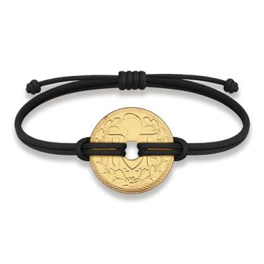 Imagem de HOBBY OF KINGS Pulseira Good Luck Coin | Pulseira banhada a ouro 18k | Joias feitas à mão para colecionadores e amantes de história, 9.0, Ouro amarelo, Sem Pedra Preciosa