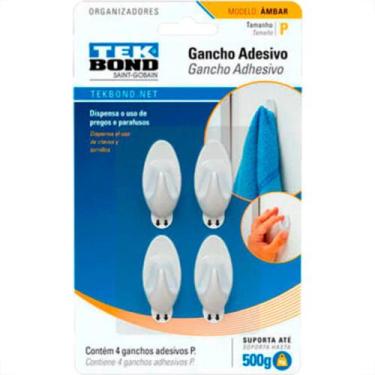 Imagem de Gancho Tek Ambar Branco P C/04 - TEK BOND
