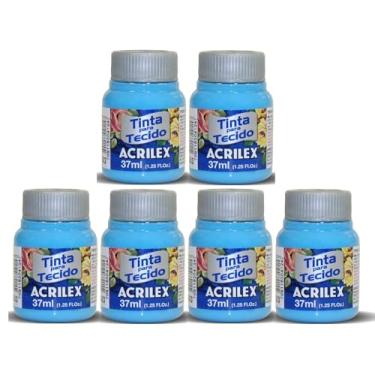 Imagem de Tinta Para Tecido Fosca Acrilex 37ml 6 Unidade Artesanato Fixação Frio Alta Cobertura – Fixação a Frio e Alta Cobertura Com Acabamento Fosco, Este Kit É A Escolha Perfeita Para Quem Busca Qualidade (Azul Celeste 503)