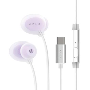 Imagem de AZLA ASE-600 ASMR Fones de ouvido com fio com microfone – Fones de ouvido de silicone macio para escola, fones de ouvido intra-auriculares confortáveis, fones de ouvido USB-C com fio para audição