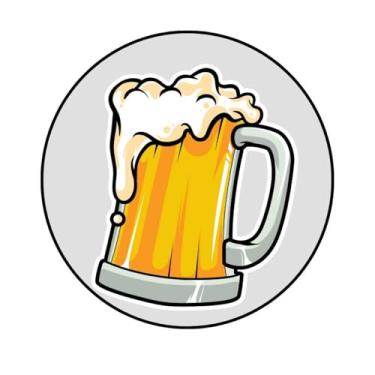 Imagem de Adesivo Decorativo Redondo, Tema Bebidas, 50mm, Vários Modelos (CJ-378, PAPEL COUCHÉ190, 50MM)