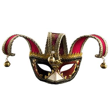 Imagem de Máscara masculina de fantasia de carnaval veneziana vintage de carnaval, máscara de festa de Halloween, Vinho, One Size