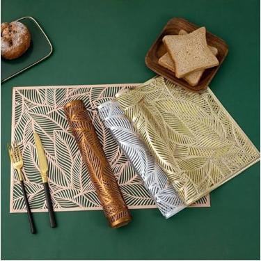 Imagem de Descanso de prato Americano Sousplat Mesa Descanso De Mesa Posta Jantar Design de recortes de folhas